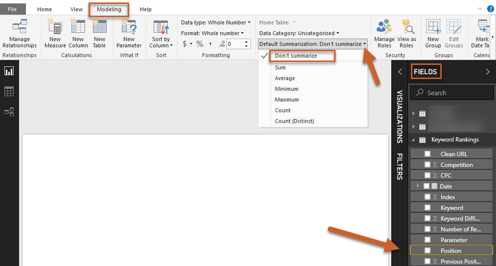 Change Default Summarization 