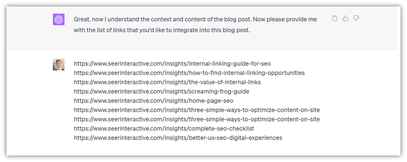 chatgpt confirms the ordered prompting and sets you up to give the links-1