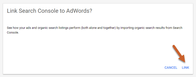 Confirm GSC Adwords Link